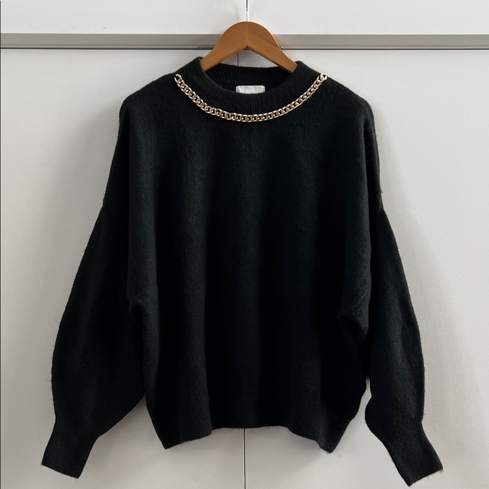 Black Chain Detail Sweater
